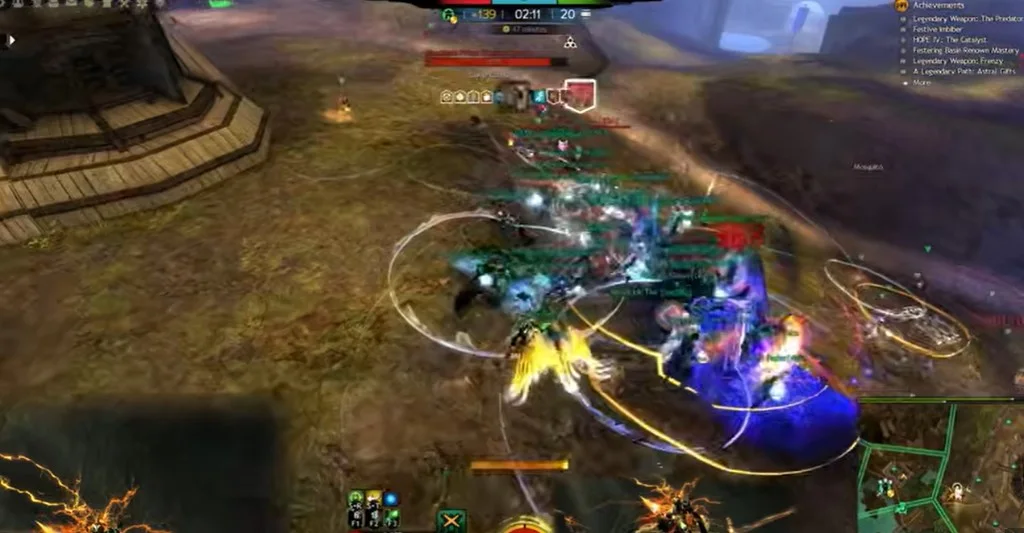 Guild Wars 2 zerg clash near a keep in World vs World